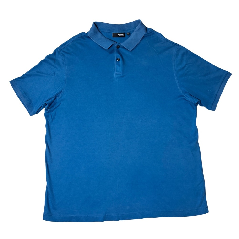 Murano Liquid Luxury Men's Blue Polo Shirt XLT TALL 100% cotton short sleeve